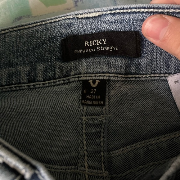 TRUE RELIGION RICKY RELAXED STRAIGHT JEANS Size 27W - Picture 6 of 7